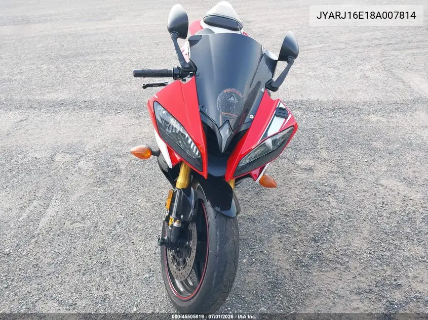 2008 Yamaha Yzfr6 VIN: JYARJ16E18A007814 Lot: 45505819