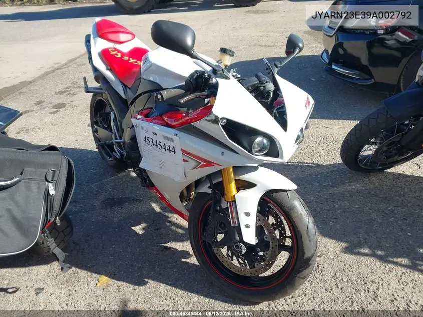 2009 Yamaha Yzfr1 VIN: JYARN23E39A002792 Lot: 45345444