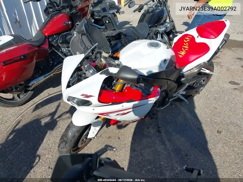 2009 Yamaha Yzfr1 VIN: JYARN23E39A002792 Lot: 45345444