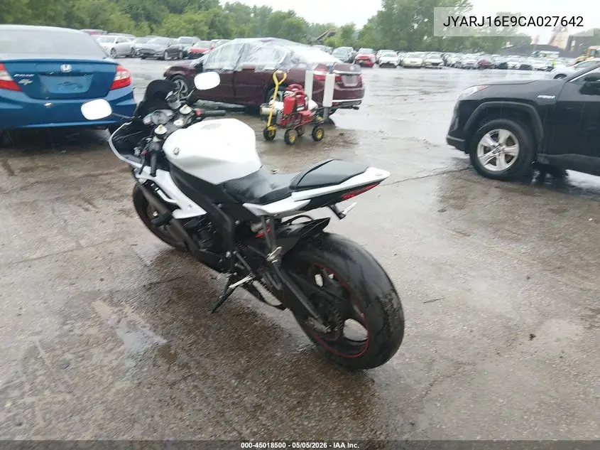 2012 Yamaha Yzfr6 VIN: JYARJ16E9CA027642 Lot: 45018500