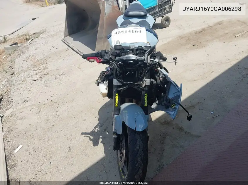2012 Yamaha Yzfr6 C VIN: JYARJ16Y0CA006298 Lot: 45514164