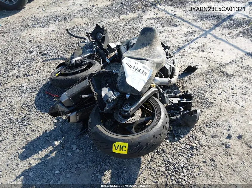 2012 Yamaha Yzfr1 VIN: JYARN23E5CA01321 Lot: 45644435