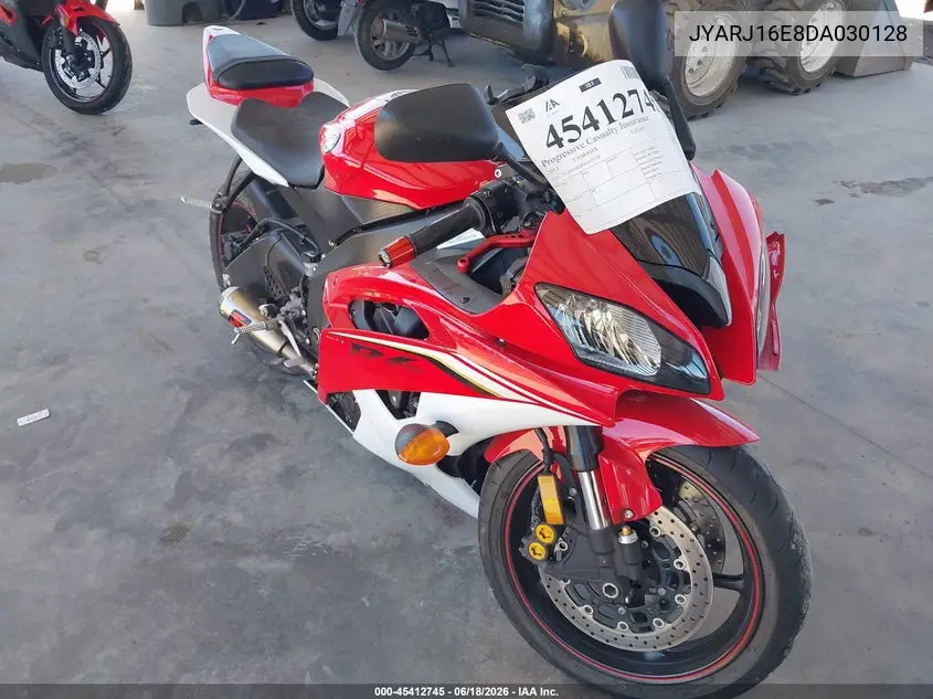2013 Yamaha Yzfr6 VIN: JYARJ16E8DA030128 Lot: 45412745