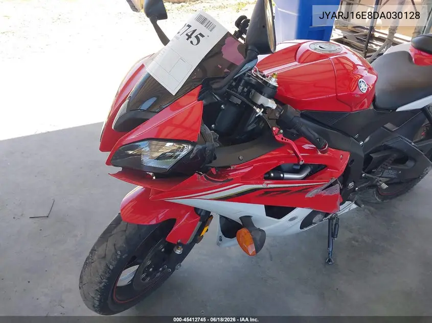 2013 Yamaha Yzfr6 VIN: JYARJ16E8DA030128 Lot: 45412745