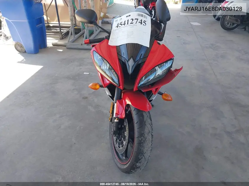 2013 Yamaha Yzfr6 VIN: JYARJ16E8DA030128 Lot: 45412745