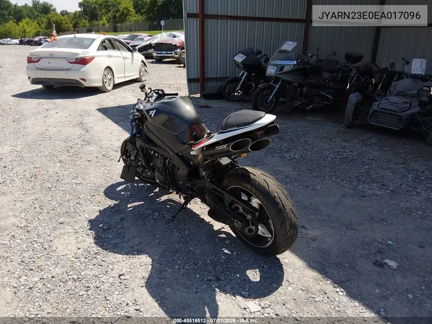 2014 Yamaha Yzfr1 VIN: JYARN23E0EA017096 Lot: 45516512