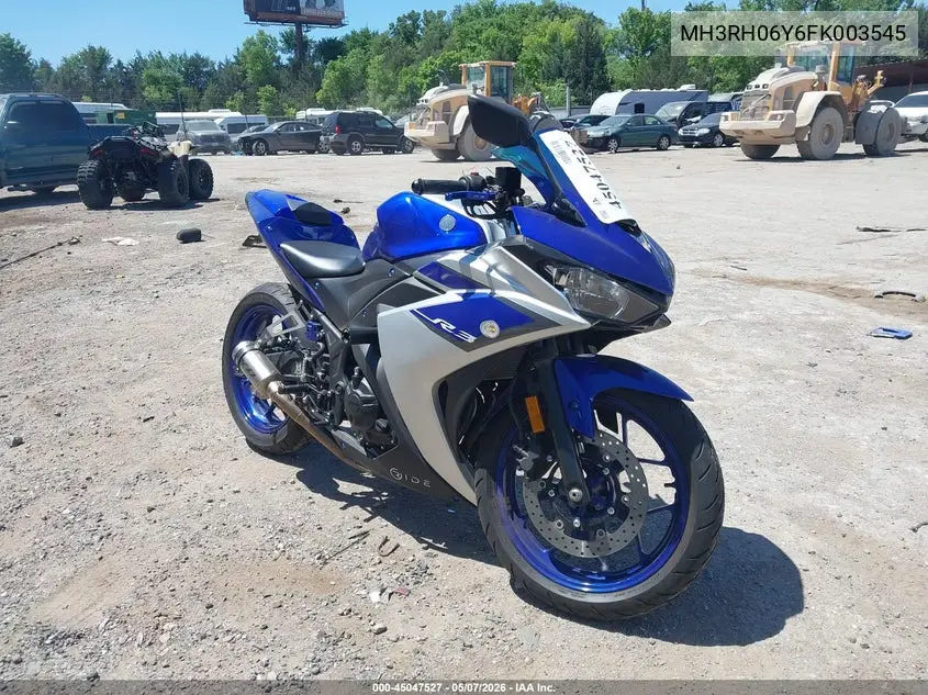 2015 Yamaha Yzfr3 VIN: MH3RH06Y6FK003545 Lot: 45047527