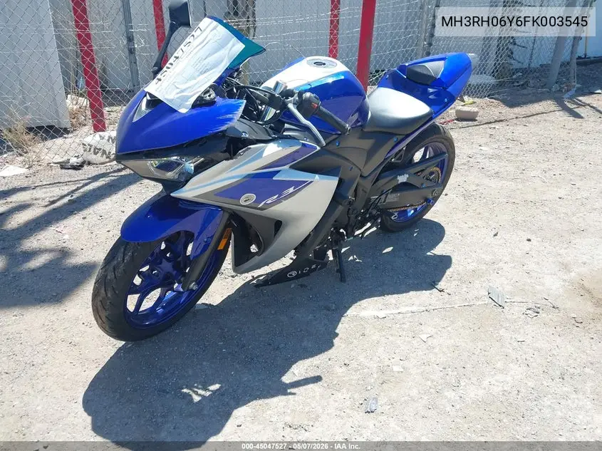 2015 Yamaha Yzfr3 VIN: MH3RH06Y6FK003545 Lot: 45047527