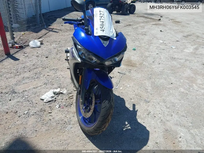 2015 Yamaha Yzfr3 VIN: MH3RH06Y6FK003545 Lot: 45047527