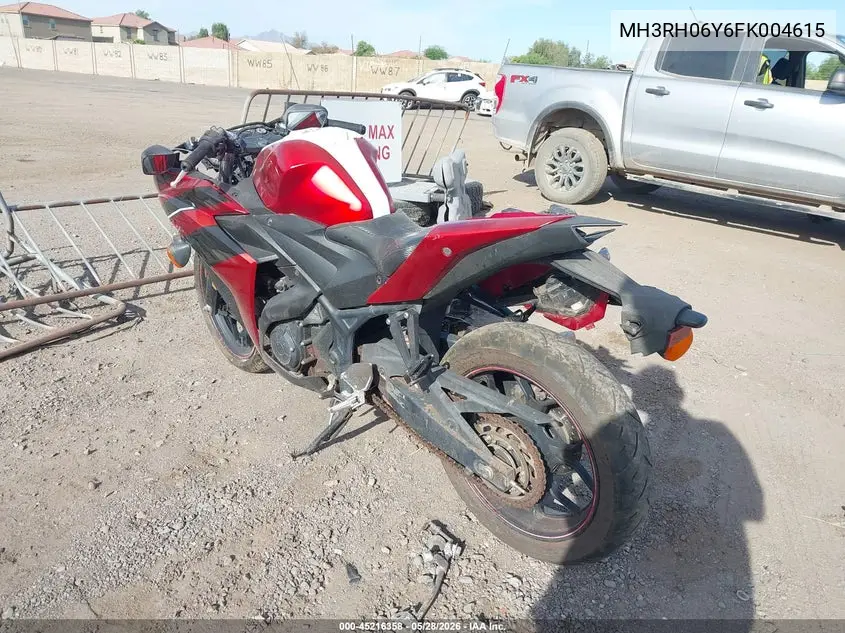 2015 Yamaha Yzfr3 VIN: MH3RH06Y6FK004615 Lot: 45216358