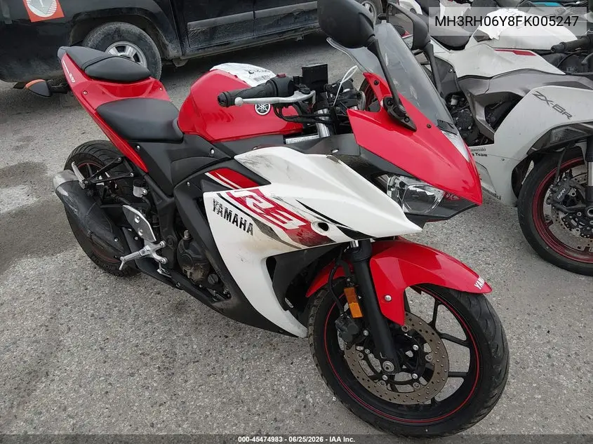 2015 Yamaha Yzfr3 VIN: MH3RH06Y8FK005247 Lot: 45474983