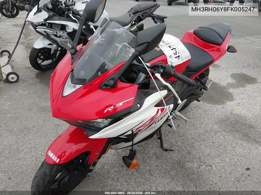 2015 Yamaha Yzfr3 VIN: MH3RH06Y8FK005247 Lot: 45474983