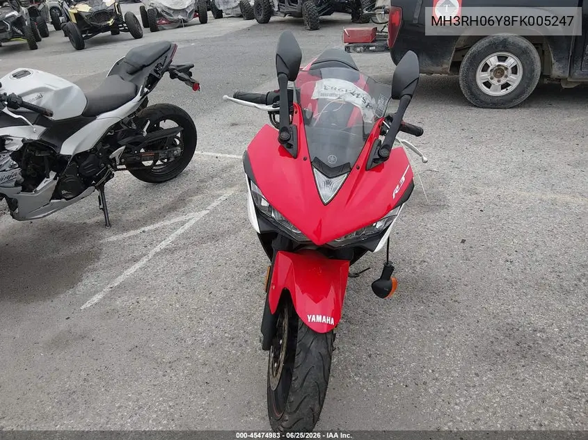 2015 Yamaha Yzfr3 VIN: MH3RH06Y8FK005247 Lot: 45474983