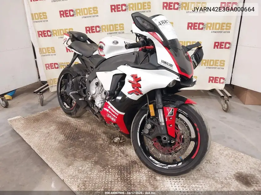 2016 Yamaha Yzfr1S VIN: JYARN42E3GA000664 Lot: 44887986