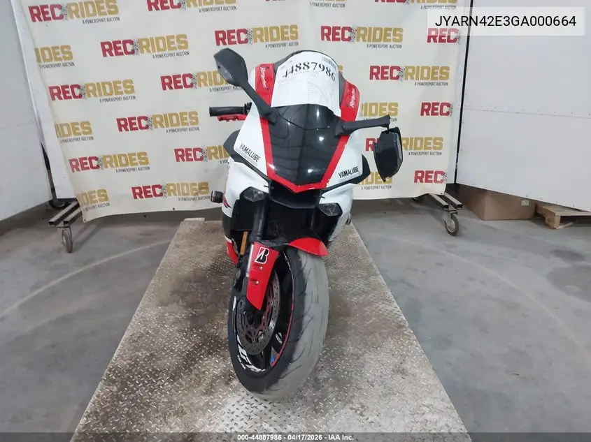 2016 Yamaha Yzfr1S VIN: JYARN42E3GA000664 Lot: 44887986