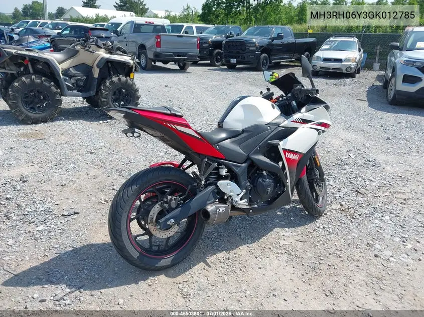 2016 Yamaha Yzfr3 VIN: MH3RH06Y3GK012785 Lot: 45503801