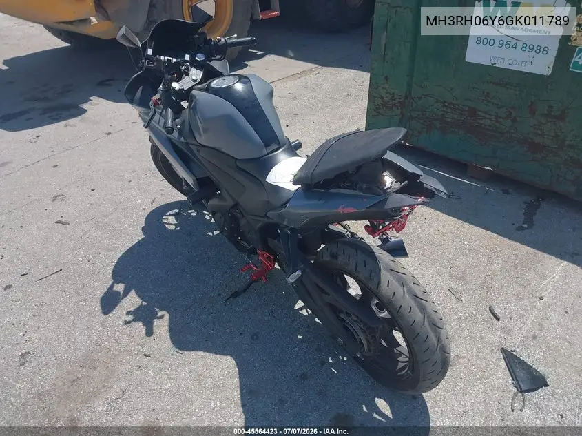 2016 Yamaha Yzfr3 VIN: MH3RH06Y6GK011789 Lot: 45564423
