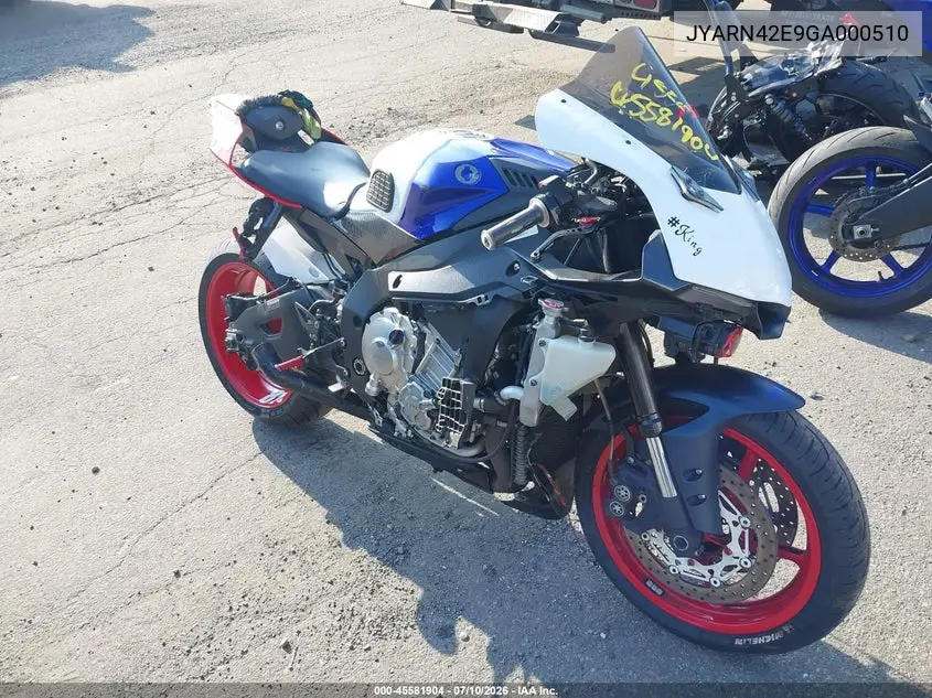 2016 Yamaha Yzfr1S VIN: JYARN42E9GA000510 Lot: 45581904