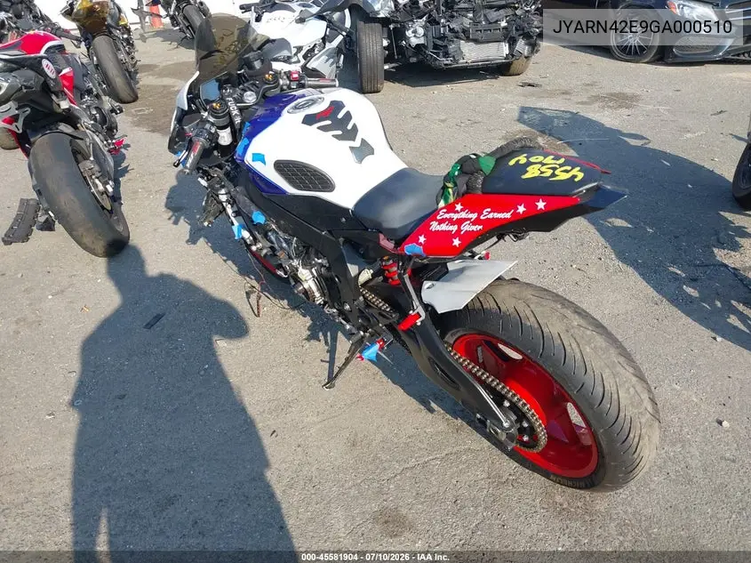 2016 Yamaha Yzfr1S VIN: JYARN42E9GA000510 Lot: 45581904