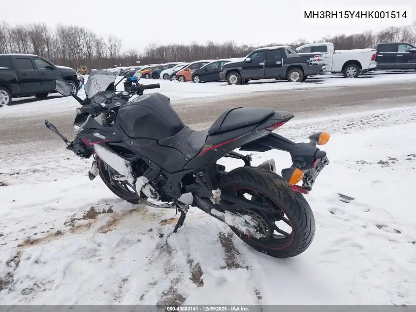 MH3RH15Y4HK001514 2017 Yamaha Yzfr3 A