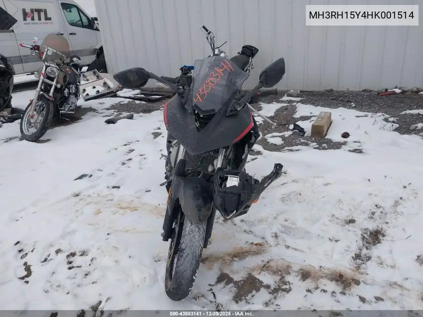 MH3RH15Y4HK001514 2017 Yamaha Yzfr3 A