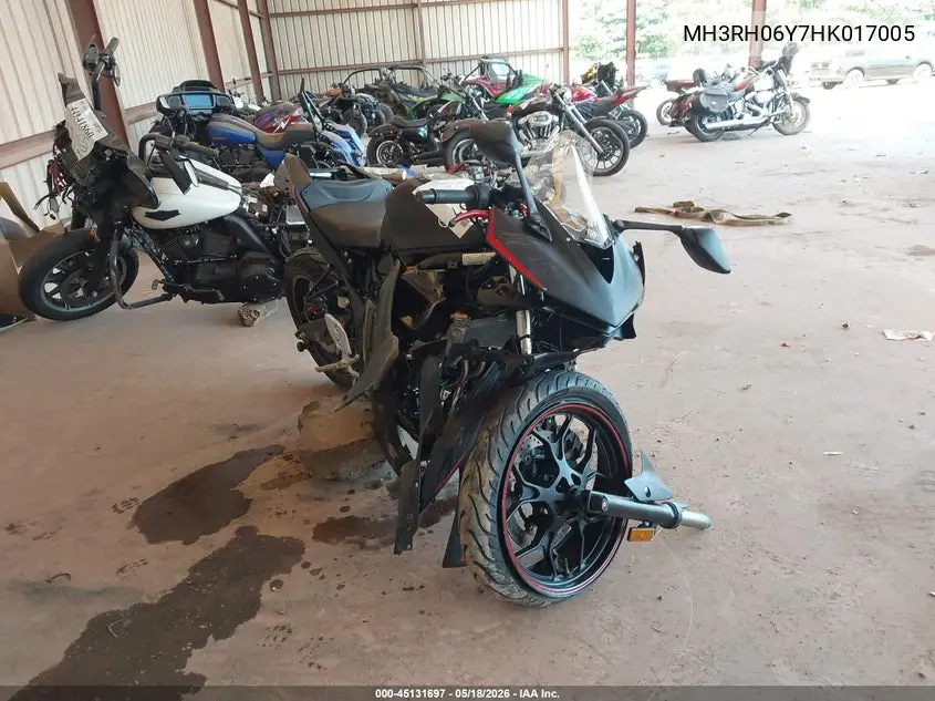 2017 Yamaha Yzfr3 VIN: MH3RH06Y7HK017005 Lot: 45131697