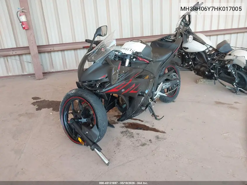 2017 Yamaha Yzfr3 VIN: MH3RH06Y7HK017005 Lot: 45131697