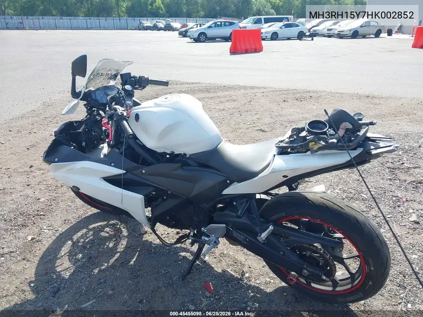 2017 Yamaha Yzfr3 A VIN: MH3RH15Y7HK002852 Lot: 45455098