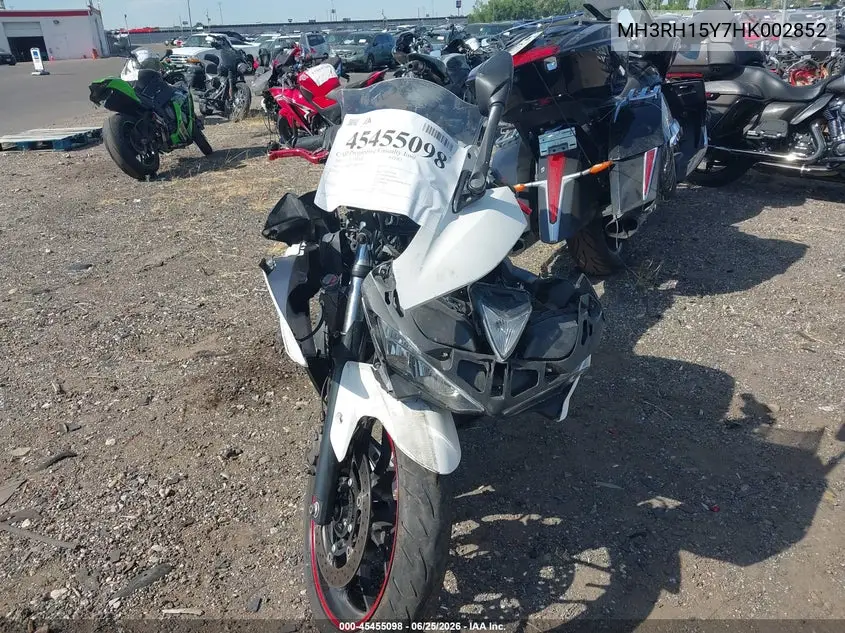 2017 Yamaha Yzfr3 A VIN: MH3RH15Y7HK002852 Lot: 45455098