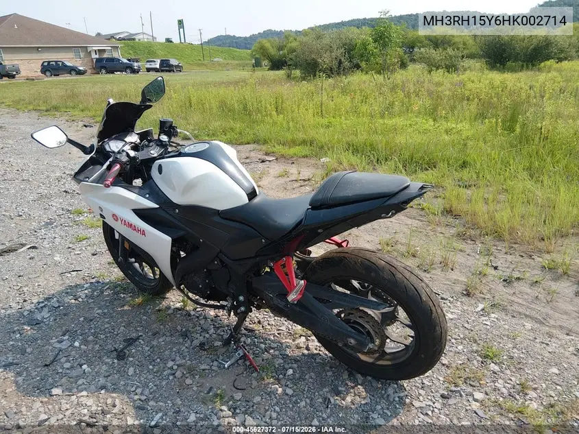 2017 Yamaha Yzfr3 A VIN: MH3RH15Y6HK002714 Lot: 45627372