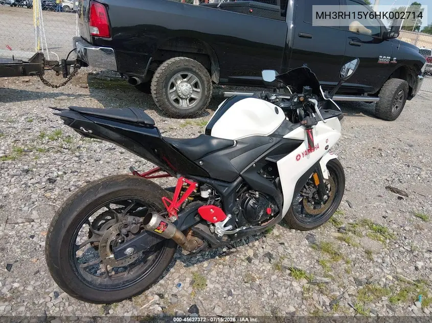 2017 Yamaha Yzfr3 A VIN: MH3RH15Y6HK002714 Lot: 45627372