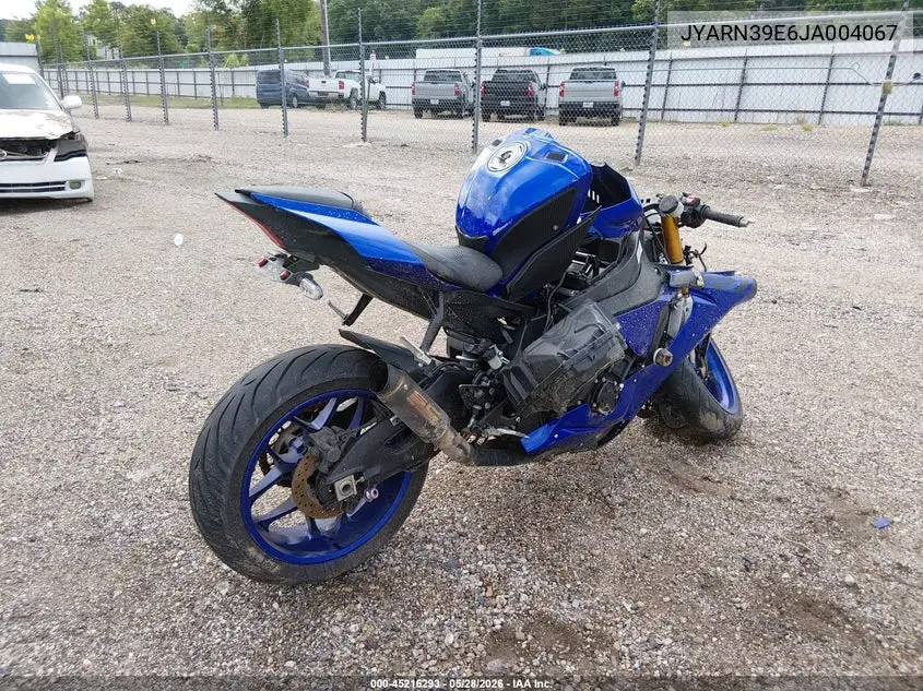 2018 Yamaha Yzfr1 VIN: JYARN39E6JA004067 Lot: 45216293