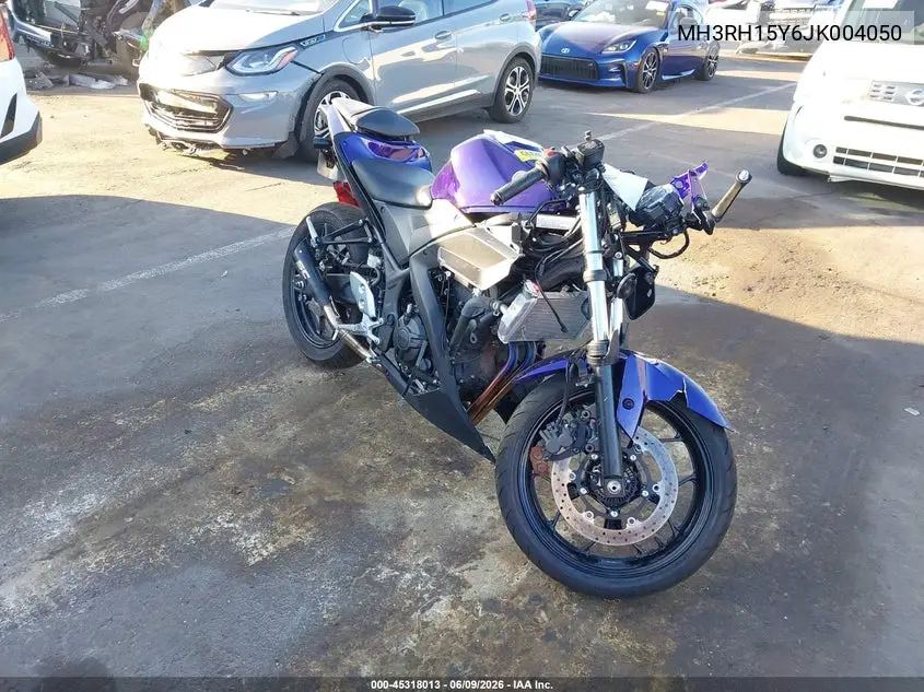2018 Yamaha Yzfr3 A VIN: MH3RH15Y6JK004050 Lot: 45318013