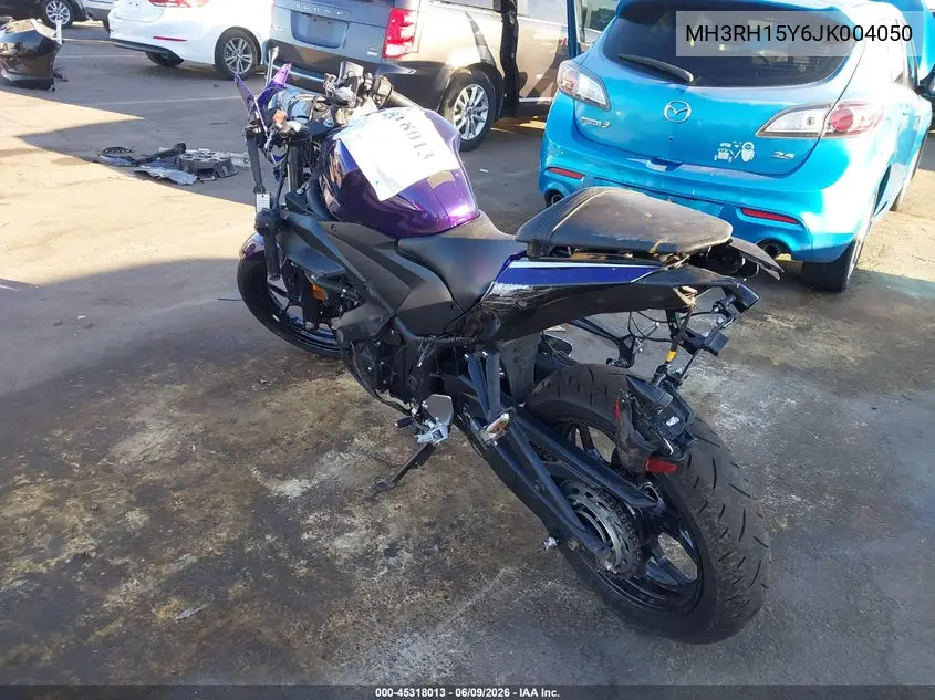 2018 Yamaha Yzfr3 A VIN: MH3RH15Y6JK004050 Lot: 45318013