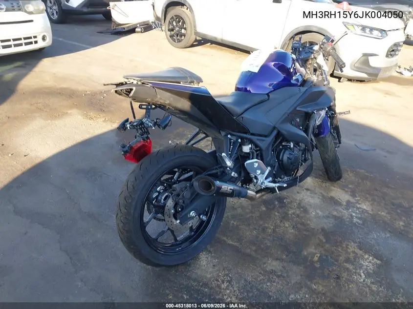 2018 Yamaha Yzfr3 A VIN: MH3RH15Y6JK004050 Lot: 45318013