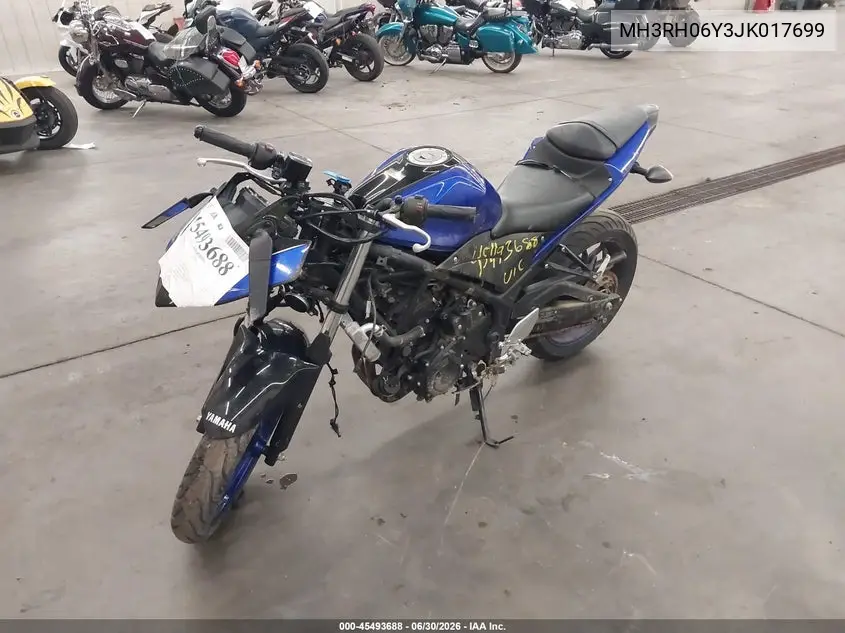 2018 Yamaha Yzfr3 VIN: MH3RH06Y3JK017699 Lot: 45493688