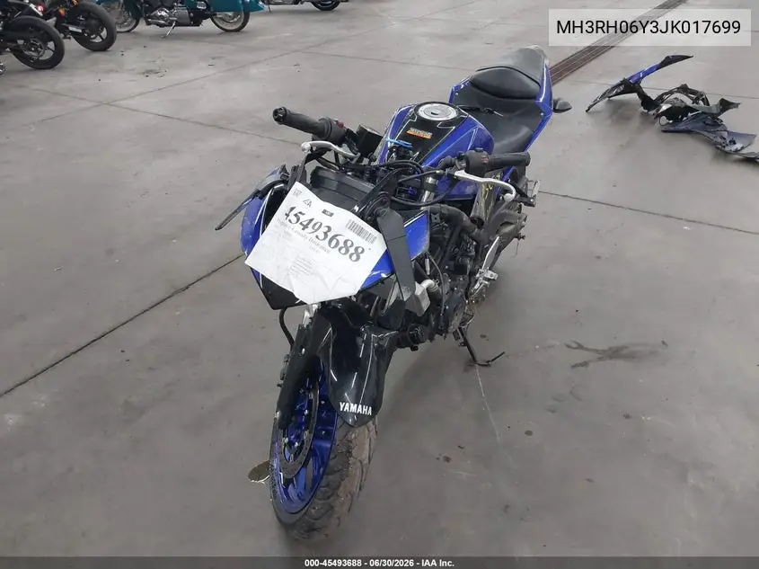 2018 Yamaha Yzfr3 VIN: MH3RH06Y3JK017699 Lot: 45493688