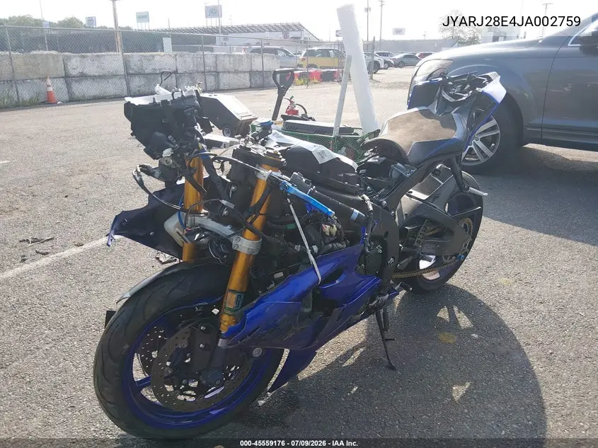 2018 Yamaha Yzfr6 VIN: JYARJ28E4JA002759 Lot: 45559176