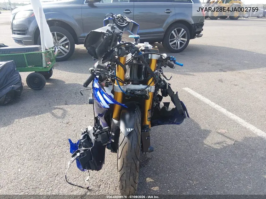 2018 Yamaha Yzfr6 VIN: JYARJ28E4JA002759 Lot: 45559176