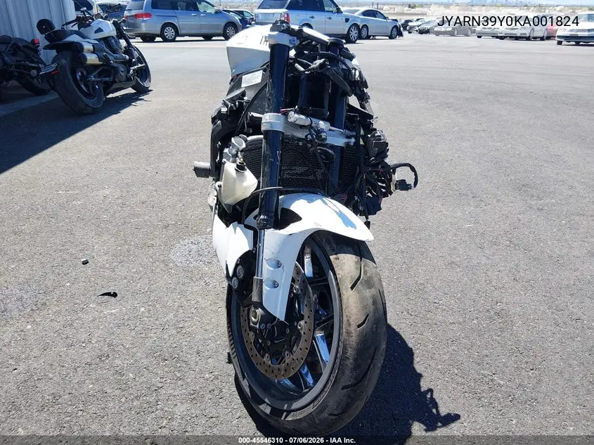 2019 Yamaha Yzfr1 C VIN: JYARN39Y0KA001824 Lot: 45546310