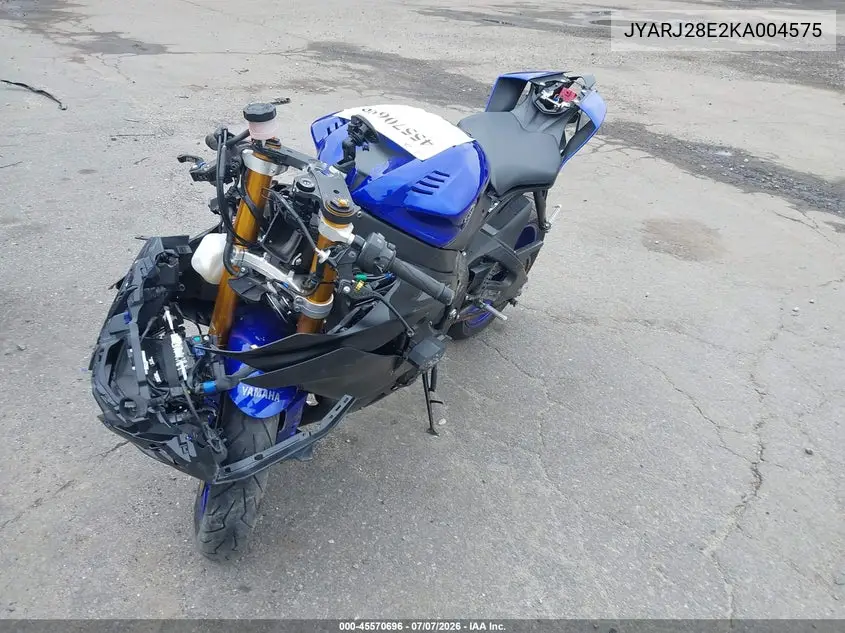 2019 Yamaha Yzfr6 VIN: JYARJ28E2KA004575 Lot: 45570696