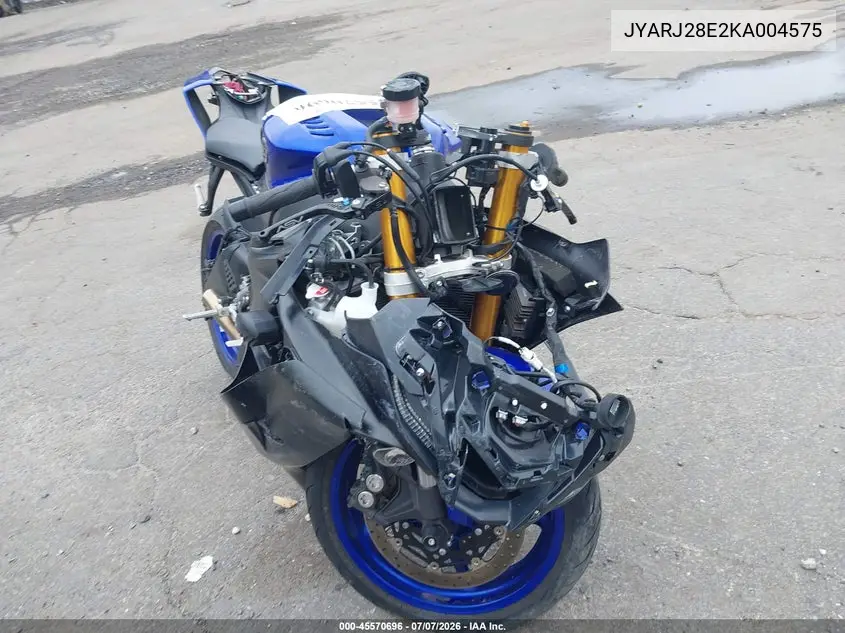 2019 Yamaha Yzfr6 VIN: JYARJ28E2KA004575 Lot: 45570696