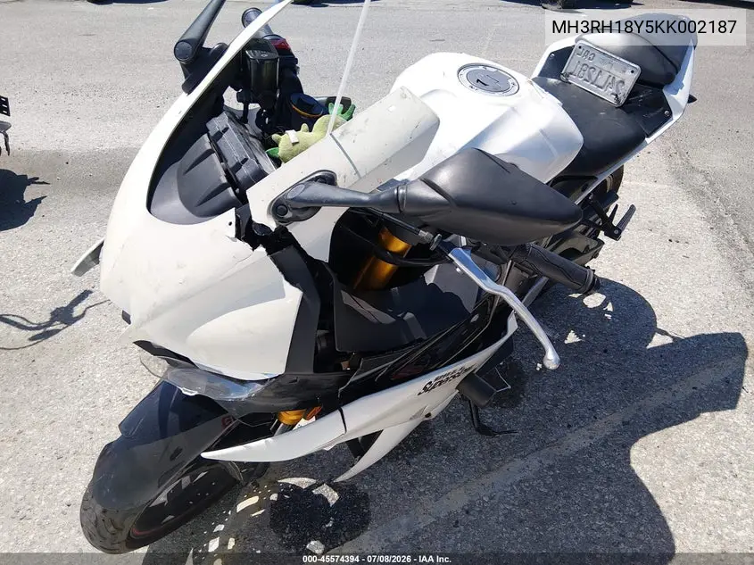 2019 Yamaha Yzfr3 A VIN: MH3RH18Y5KK002187 Lot: 45574394