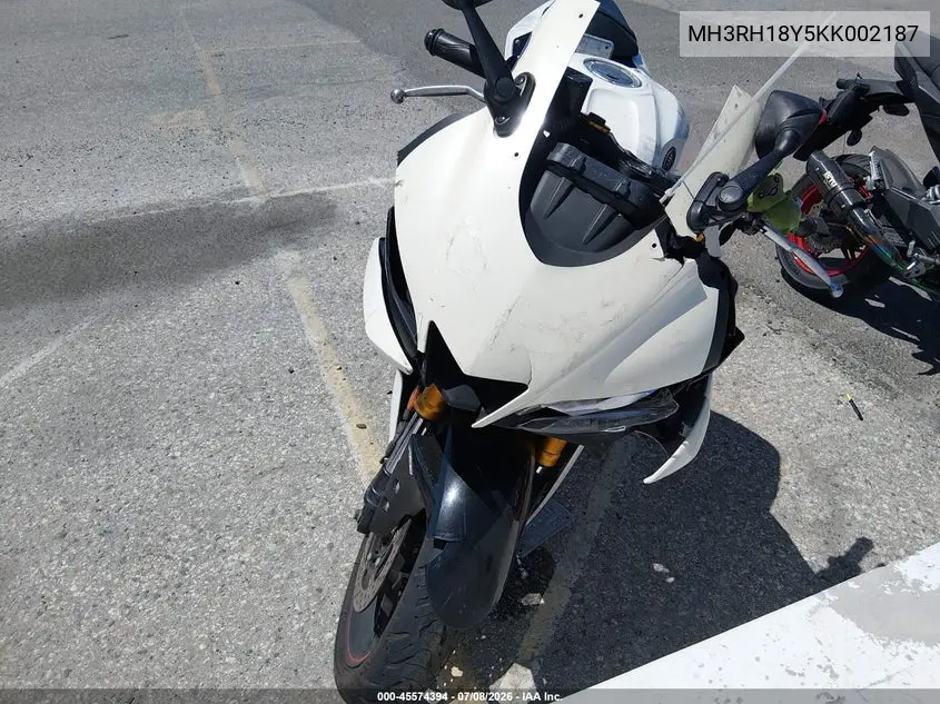 2019 Yamaha Yzfr3 A VIN: MH3RH18Y5KK002187 Lot: 45574394