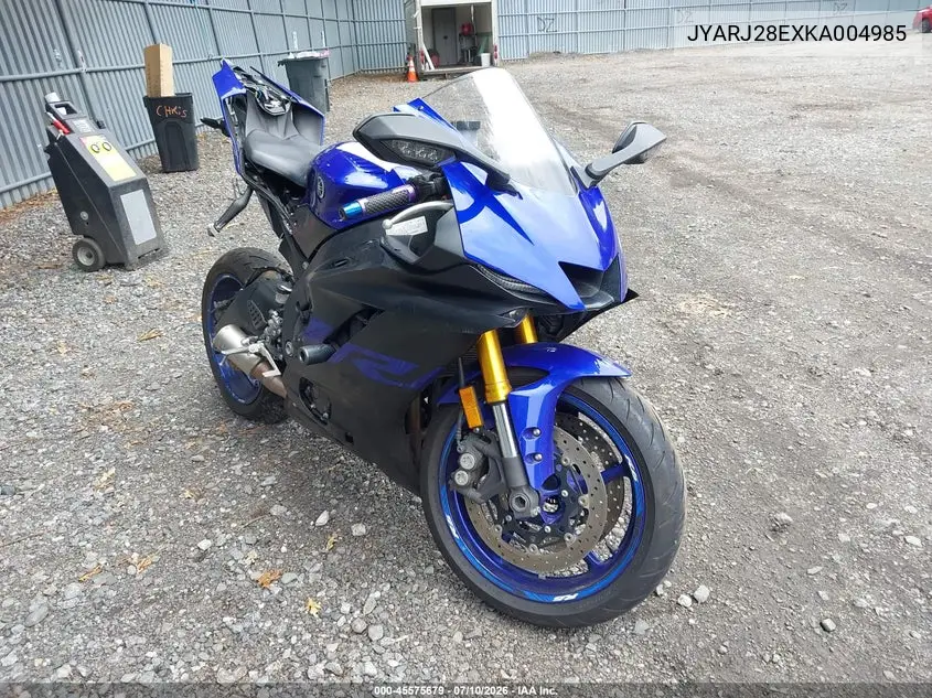 2019 Yamaha Yzfr6 VIN: JYARJ28EXKA004985 Lot: 45575679