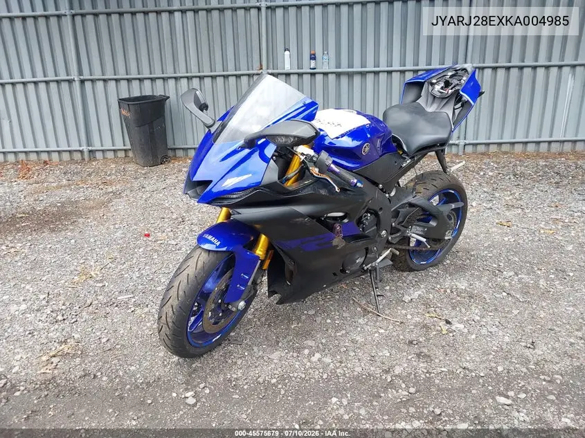 2019 Yamaha Yzfr6 VIN: JYARJ28EXKA004985 Lot: 45575679