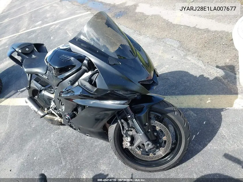 2020 Yamaha Yzfr6 VIN: JYARJ28E1LA007677 Lot: 45414776