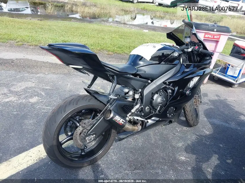 2020 Yamaha Yzfr6 VIN: JYARJ28E1LA007677 Lot: 45414776