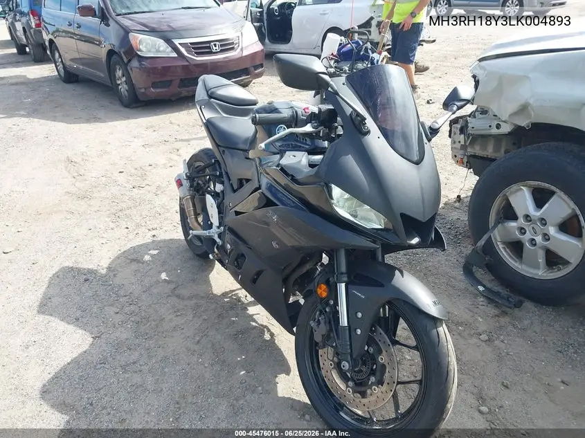 2020 Yamaha Yzfr3 A VIN: MH3RH18Y3LK004893 Lot: 45476015