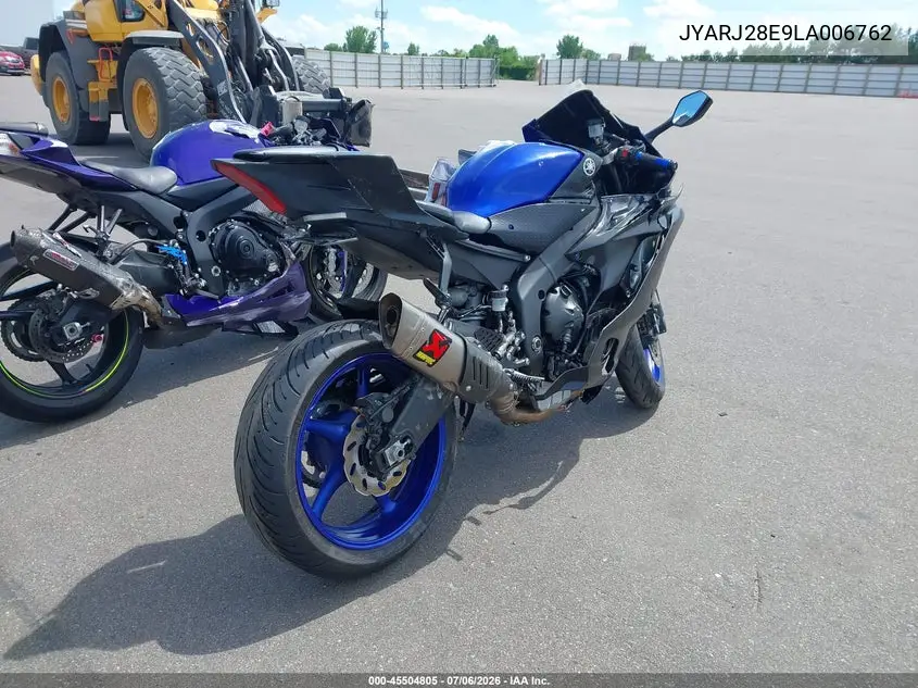2020 Yamaha Yzfr6 VIN: JYARJ28E9LA006762 Lot: 45504805